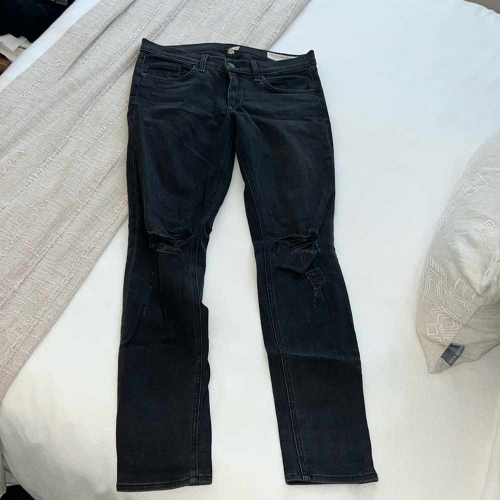 Rag & Bone black ripped skinny jeans